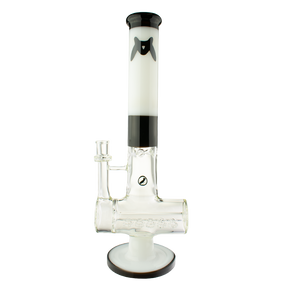MAV Glass 17" Quintuple Shower Inline Rim Perc Bong in Black, Front View on White Background