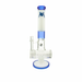 MAV Glass 17" Bong with Quintuple Shower Inline Rim Perc, Blue Accents, Front View