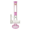 MAV Glass 17" Quintuple Shower Inline Rim Perc Bong in Pink - Front View