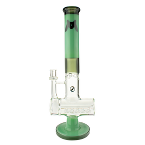 MAV Glass Quintuple Shower Inline Rim Perc Bong in Sea Foam, 17" with UFO Percolator