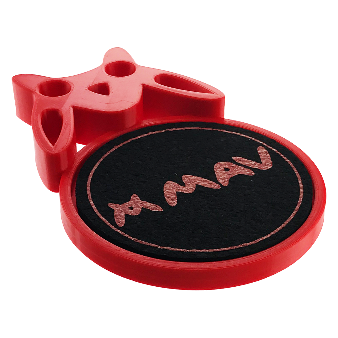 MAV Glass red Bat Stand and Mood Mat in Black, ideal for organizing dab tools