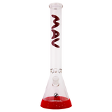 MAV Glass Red Beaker Bumper for Bongs, 1.25" High, 6.5" Long, Front View on White