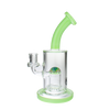 MAV Glass Reversal Wig Wag UFO Dab Rig in Slime Green with Bent Neck, Front View