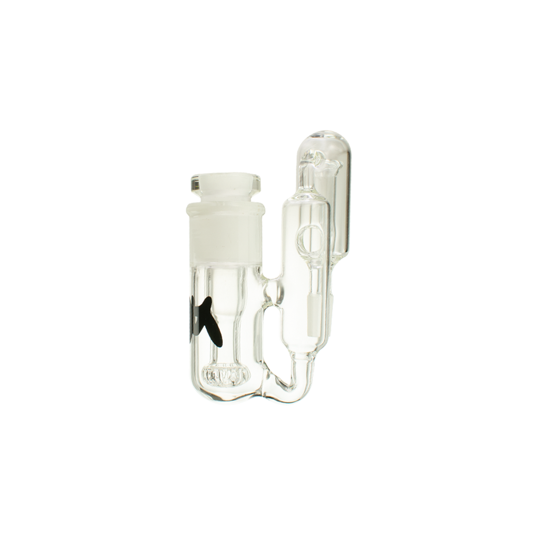 MAV Glass Showerhead Ash Catcher 14mm/45°, clear glass, side view, enhances filtration