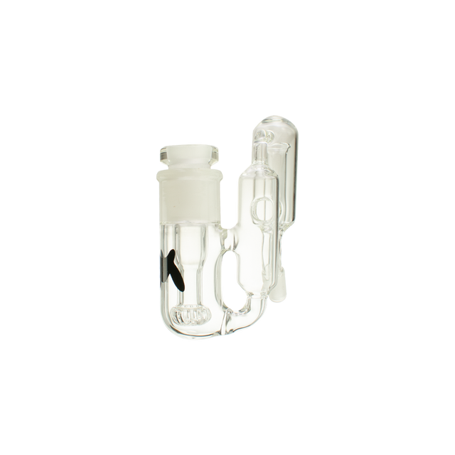 MAV Glass Showerhead Ash Catcher 14mm/90°, clear glass, side view on white background