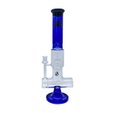 MAV Glass Slitted Inline Rim Ufo Perc Bong in Blue with Clear Glass on Glass Joint