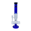 MAV Glass Slitted Inline Rim Ufo Perc Bong in Blue with Clear Glass on Glass Joint