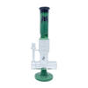 MAV Glass Slitted Inline Rim Ufo Perc Bong in Forest Green with Clear Chamber - Front View