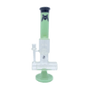 MAV Glass Slitted Inline Rim Ufo Perc Bong in Sea Foam, Front View on Seamless White