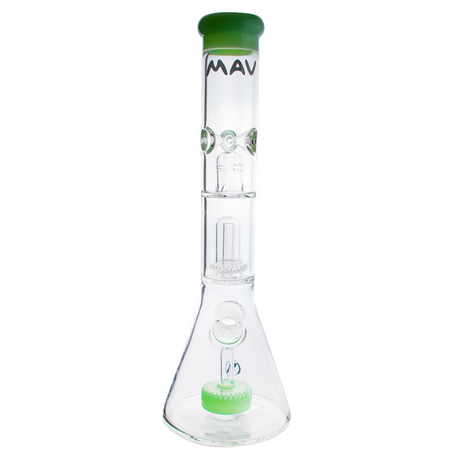 MAV Glass Single Slitted Puck To UFO Beaker in Seafoam - Front View with Showerhead Percolator