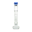 MAV Glass Single To UFO Straight Bong in Ink Blue with Showerhead Percolator, Front View