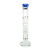 MAV Glass Single To UFO Straight Bong in Ink Blue with Showerhead Percolator, Front View