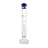 MAV Glass Single To UFO Straight Bong, 15" Height, with Showerhead Percolator, Purple Accent