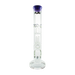 MAV Glass Single To UFO Straight Bong, 15" Height, with Showerhead Percolator, Purple Accent