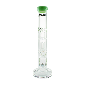MAV Glass Single to UFO Straight Bong in Sea Foam with Showerhead Percolator, Front View