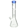 MAV Glass Single UFO Beaker Bong in Ink Blue with Clear Glass, Front View on White Background