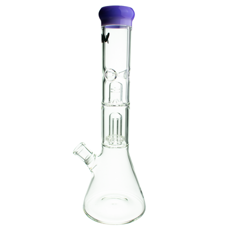 MAV Glass Single UFO Beaker Bong in Purple with 18-19mm Joint Size, Front View on White Background