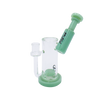MAV Glass Sylmar Side Car Bubbler in Seafoam, 6" height, 14mm joint, front view on white background