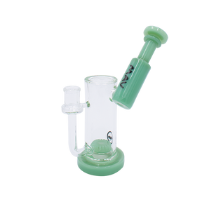 MAV Glass Sylmar Side Car Bubbler in Seafoam, 6" height, 14mm joint, front view on white background