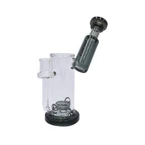 MAV Glass Sylmar Side Car Bubbler in Smoke, 6" Beaker Design with Glass on Glass Joint
