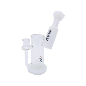 MAV Glass Sylmar Side Car Bubbler in White - 6" Beaker Design with Glass on Glass Joint