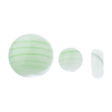 MAV Glass Terp Slurper Marble Set in green, 3 pieces, for dab rig efficiency, on white background