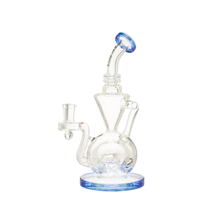 MAV Glass The Avalon Recycler Dab Rig in Blue with Beaker Design and Glass on Glass Joint