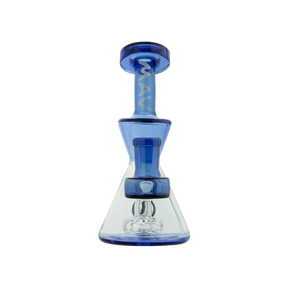 MAV Glass The Balboa Mini Rig in Blue, Beaker Design, 6" Tall, 14mm Female Joint, Front View