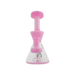 MAV Glass The Balboa Mini Rig in Pink, Front View, 6" Beaker Design with Glass on Glass Joint