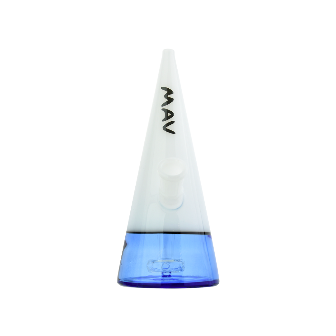 MAV Glass The Beacon Dab Rig in Ink Blue and White with 45 Degree Joint, Front View