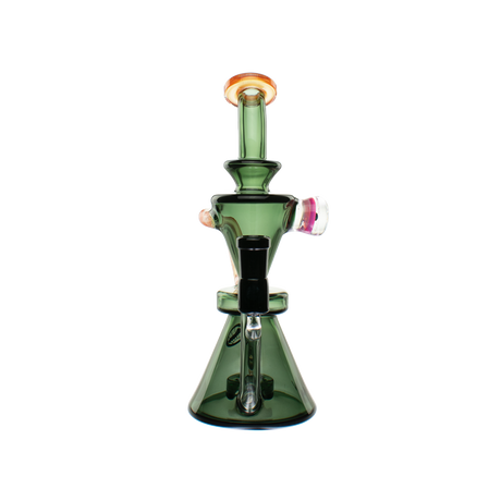 MAV Glass The Beverly Hourglass Recycler in Transparent Black Orange with 14mm Female Joint