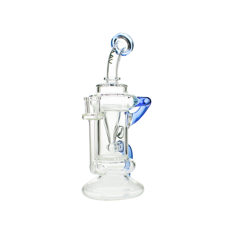 MAV Glass The Big Bear Recycler in Blue - 9.5" Honeycomb Percolator Dab Rig Front View