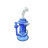 MAV Glass The Big Bear Recycler in White and Blue with Honeycomb Percolator - Front View