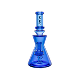 MAV Glass The Chico Rig in Blue - Front View - Compact 7" Beaker Dab Rig with Glass on Glass Joint