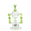MAV Glass The Griffith Microscopic Slitted Puck Bent Neck Recycler, Front View on White Background