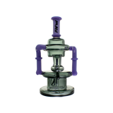 MAV Glass The Griffith Microscopic Slitted Puck Bent Neck Recycler in Purple and Smoke