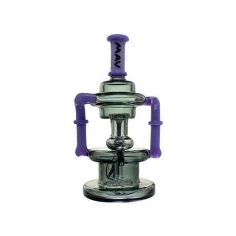 MAV Glass The Griffith Microscopic Slitted Puck Bent Neck Recycler in Purple and Smoke