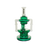 MAV Glass The Griffith Microscopic Slitted Puck Bent Neck Recycler in Teal, Front View