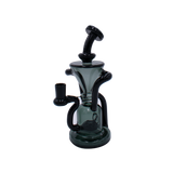 MAV Glass The Humboldt Dab Rig in Black On Black, 9" Beaker with Recycler Design, Side View