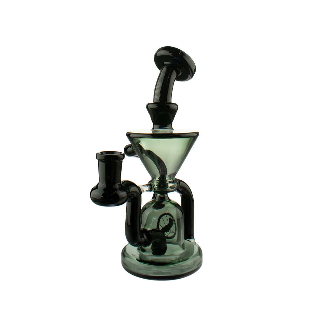 MAV Glass The Humboldt Mini Dab Rig with Hole Diffuser and Vortex Percolator in Black and Smoke Variant