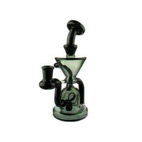 MAV Glass The Humboldt Mini Dab Rig with Hole Diffuser and Vortex Percolator in Black and Smoke Variant