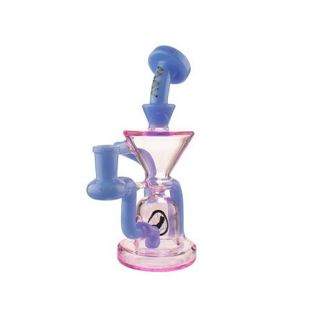 MAV Glass The Humboldt Mini Dab Rig in Lavender and Pink, Front View with Hole Diffuser and Vortex Percolator