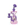 MAV Glass The Humboldt Mini Dab Rig in Purple Milk and Pink, 7.5" with Hole Diffuser, Front View