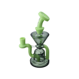 MAV Glass The Humboldt Mini Dab Rig in Slime and Smoke variant with Vortex Percolator - Front View