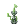 MAV Glass The Humboldt Mini Dab Rig in Slime and Smoke variant with Vortex Percolator - Front View