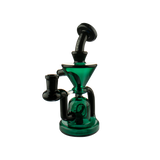 MAV Glass The Humboldt Mini Dab Rig in Teal, featuring a beaker design and vortex percolator, front view on white background.