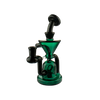MAV Glass The Humboldt Mini Dab Rig in Teal, featuring a beaker design and vortex percolator, front view on white background.