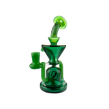 MAV Glass The Humboldt Mini Dab Rig in Teal, with Vortex Percolator, Front View on White