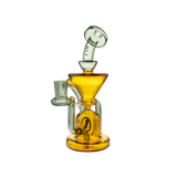 MAV Glass The Humboldt Mini Dab Rig in Transparent Black and Gold with Vortex Percolator - Front View