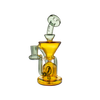 MAV Glass The Humboldt Mini Dab Rig in Transparent Black and Gold with Vortex Percolator - Front View